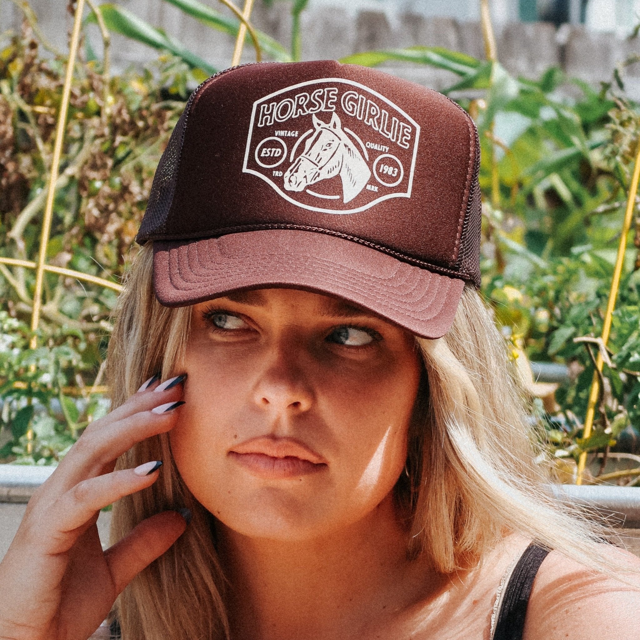 Horse Girlie Trucker Hat - Uptown Boutique Ramona