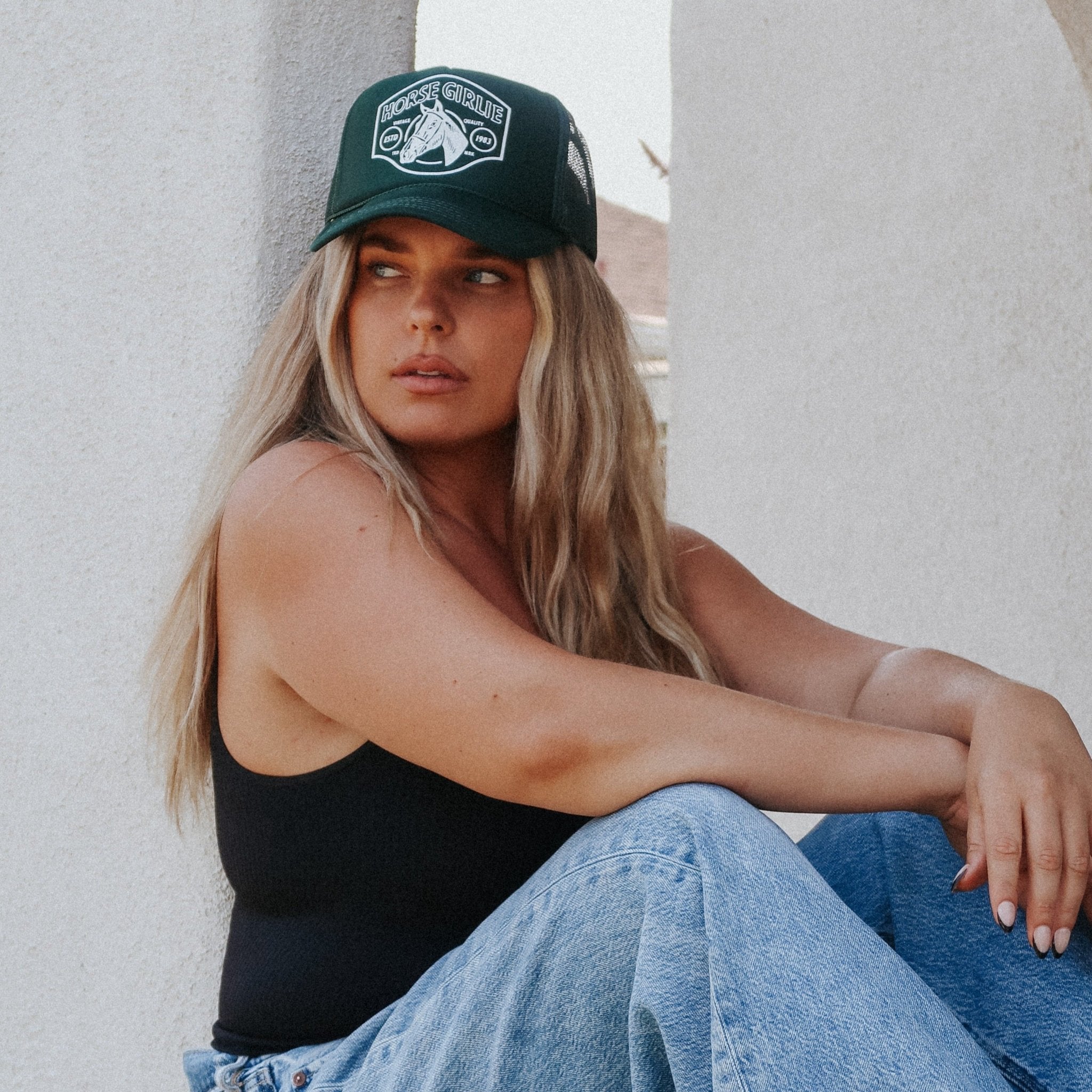 Horse Girlie Trucker Hat - Uptown Boutique Ramona