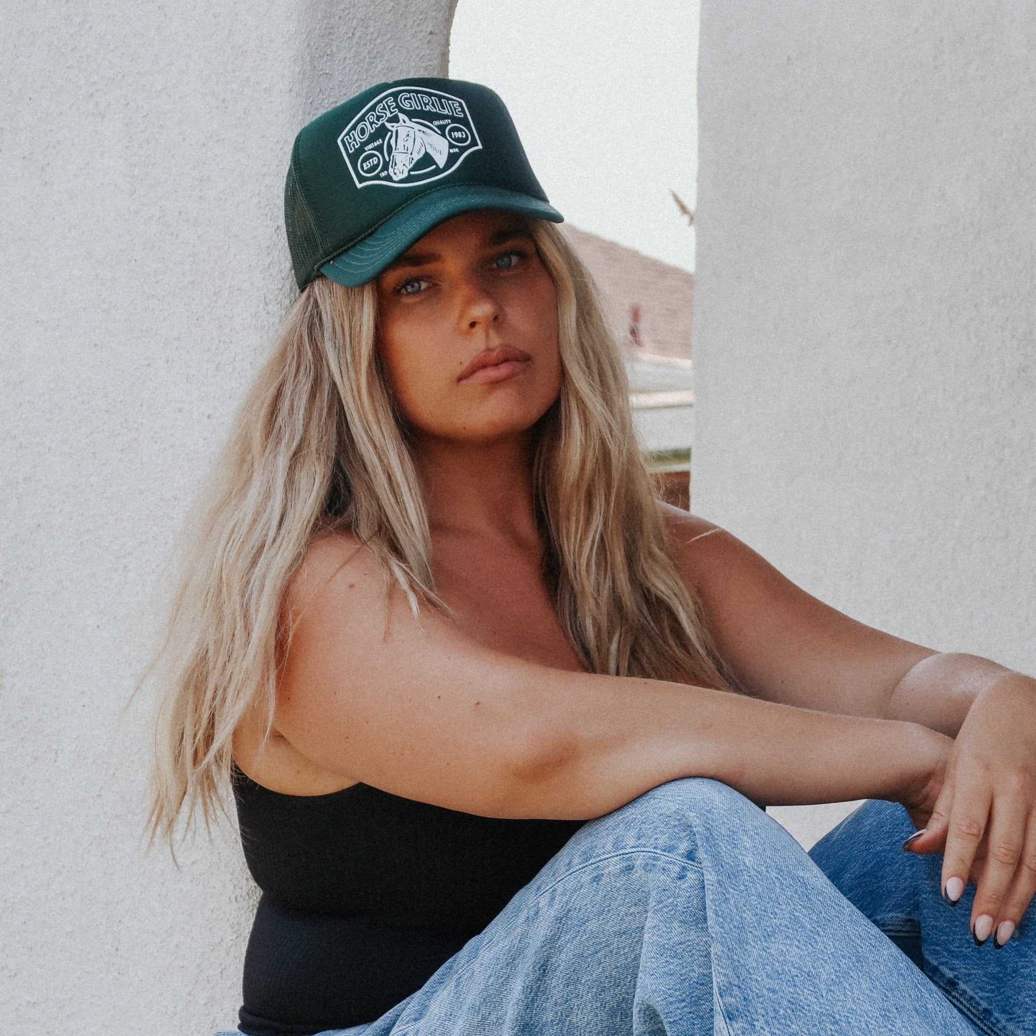 Horse Girlie Trucker Hat - Uptown Boutique Ramona