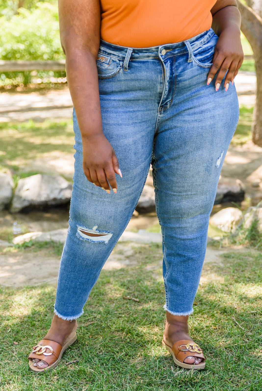 Howdy Embroidery Boyfriend Jeans (Online Exclusive) - Uptown Boutique Ramona