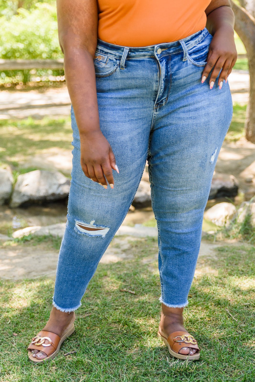 Howdy Embroidery Boyfriend Jeans (Online Exclusive) - Uptown Boutique Ramona