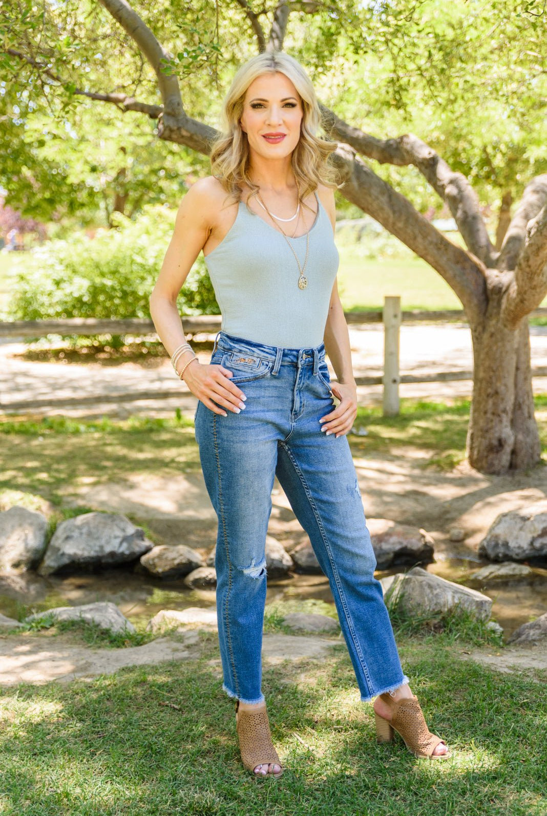 Howdy Embroidery Boyfriend Jeans (Online Exclusive) - Uptown Boutique Ramona