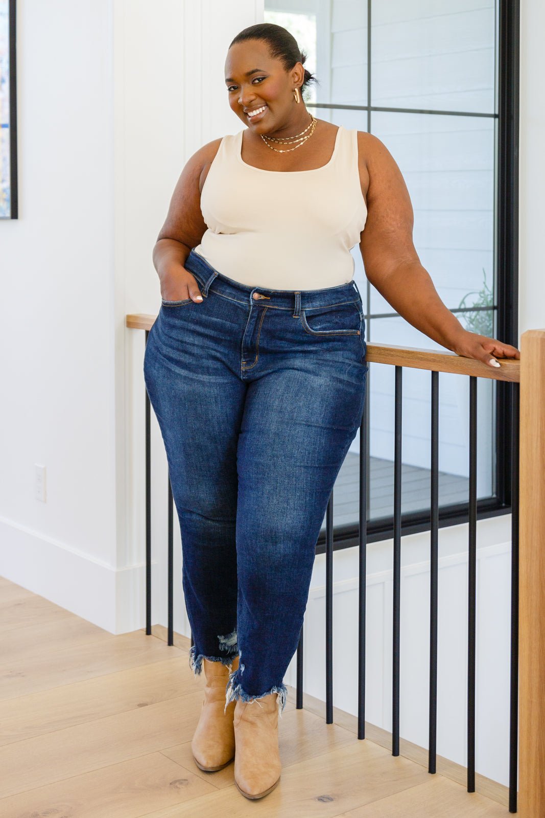 Keep Me Around Bodysuit in Beige (Online Exclusive) - Uptown Boutique Ramona