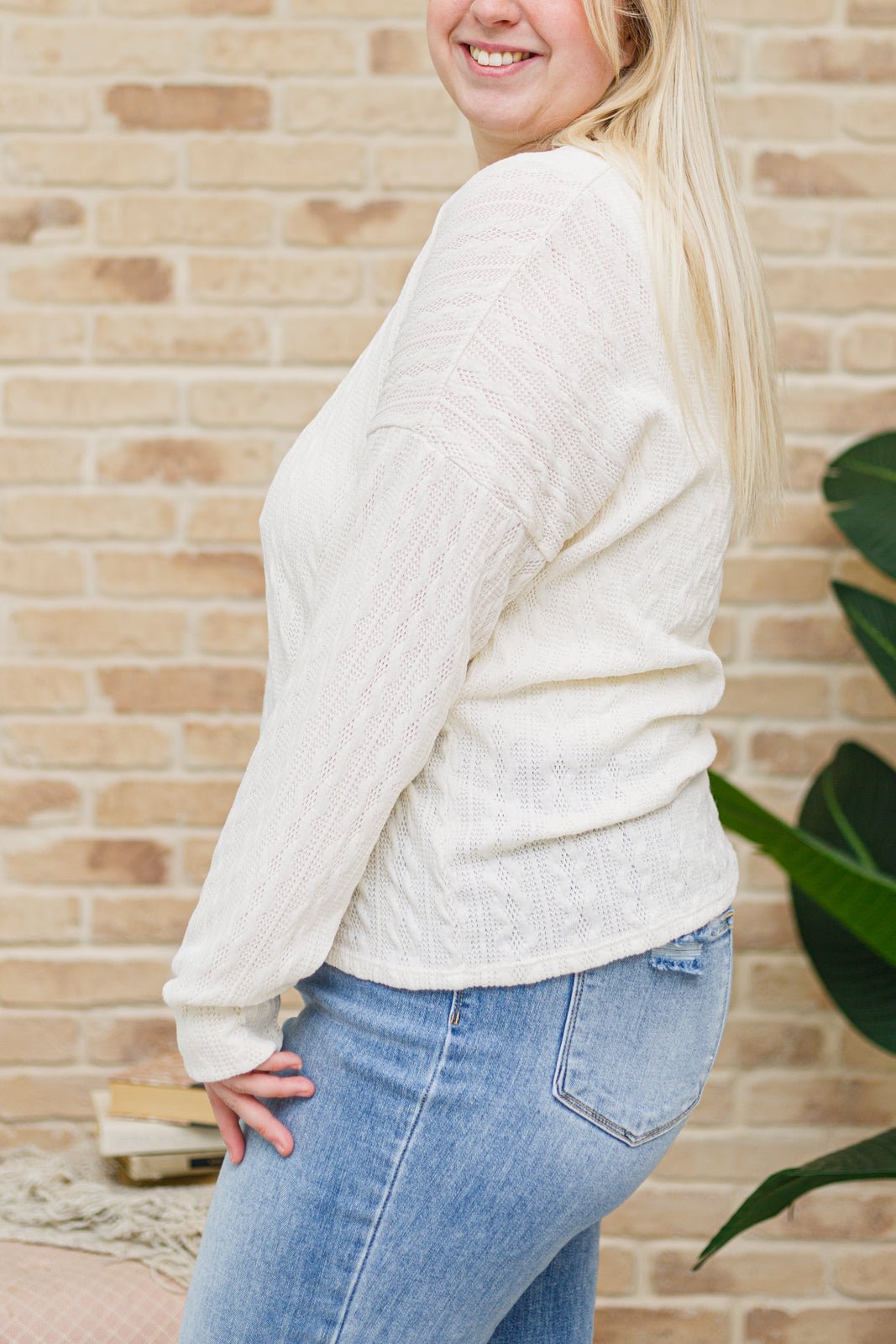 Keep Me Here Knit Sweater in Cream (Online Exclusive) - Uptown Boutique Ramona