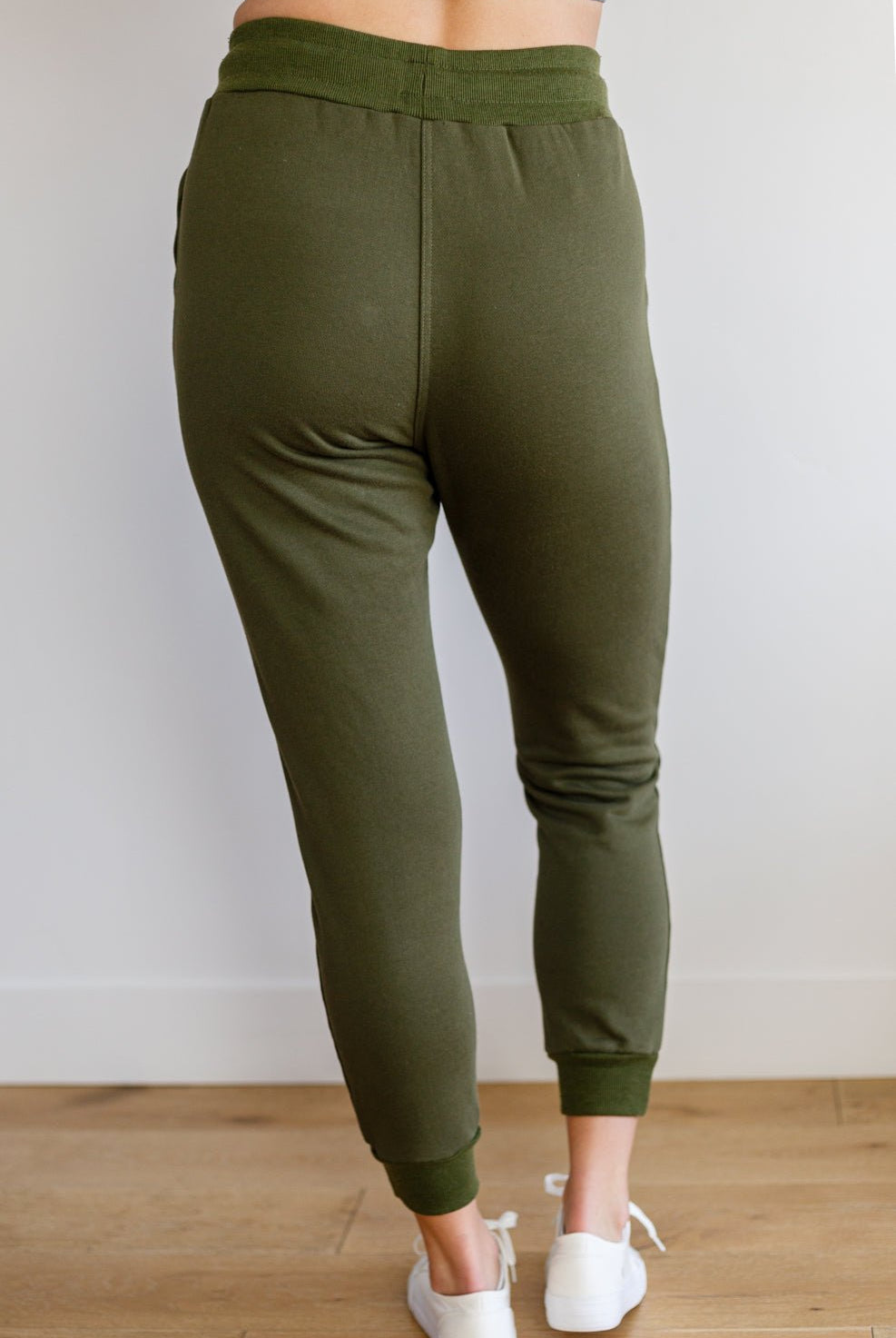 Kick Back Distressed Joggers in Olive (Online Exclusive) - Uptown Boutique Ramona