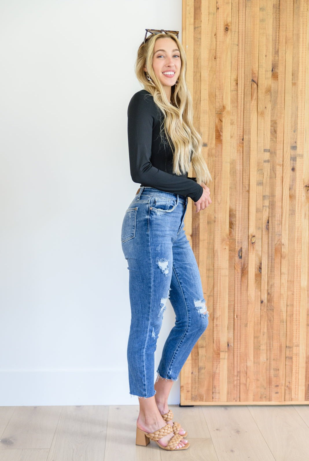 Kyla Destroyed Hi Waist Relaxed Fit (Online Exclusive) - Uptown Boutique Ramona