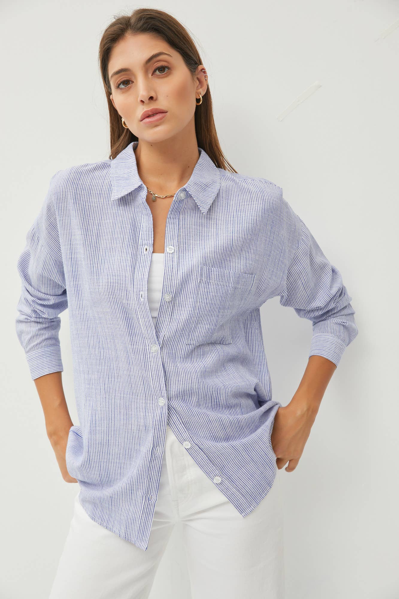 La Jolla Shores Striped Blouse - Uptown Boutique Ramona