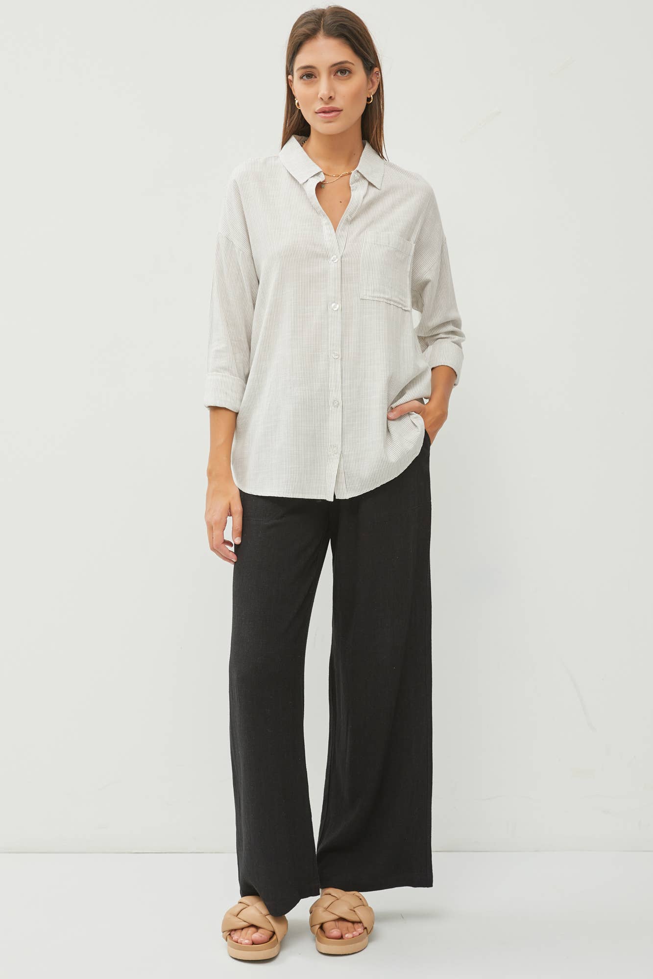 La Jolla Shores Striped Blouse - Uptown Boutique Ramona