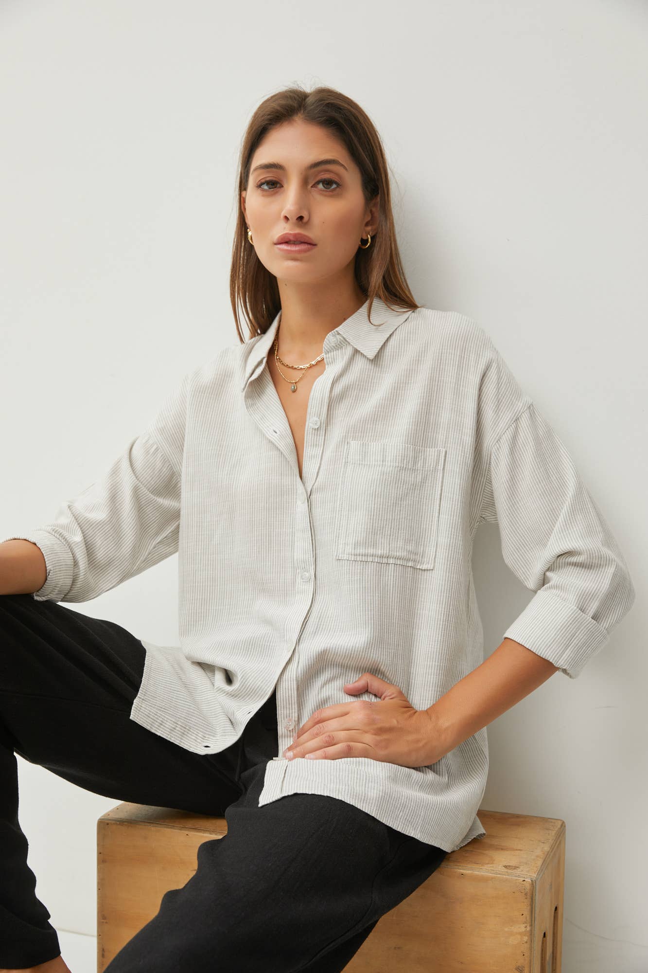 La Jolla Shores Striped Blouse - Uptown Boutique Ramona