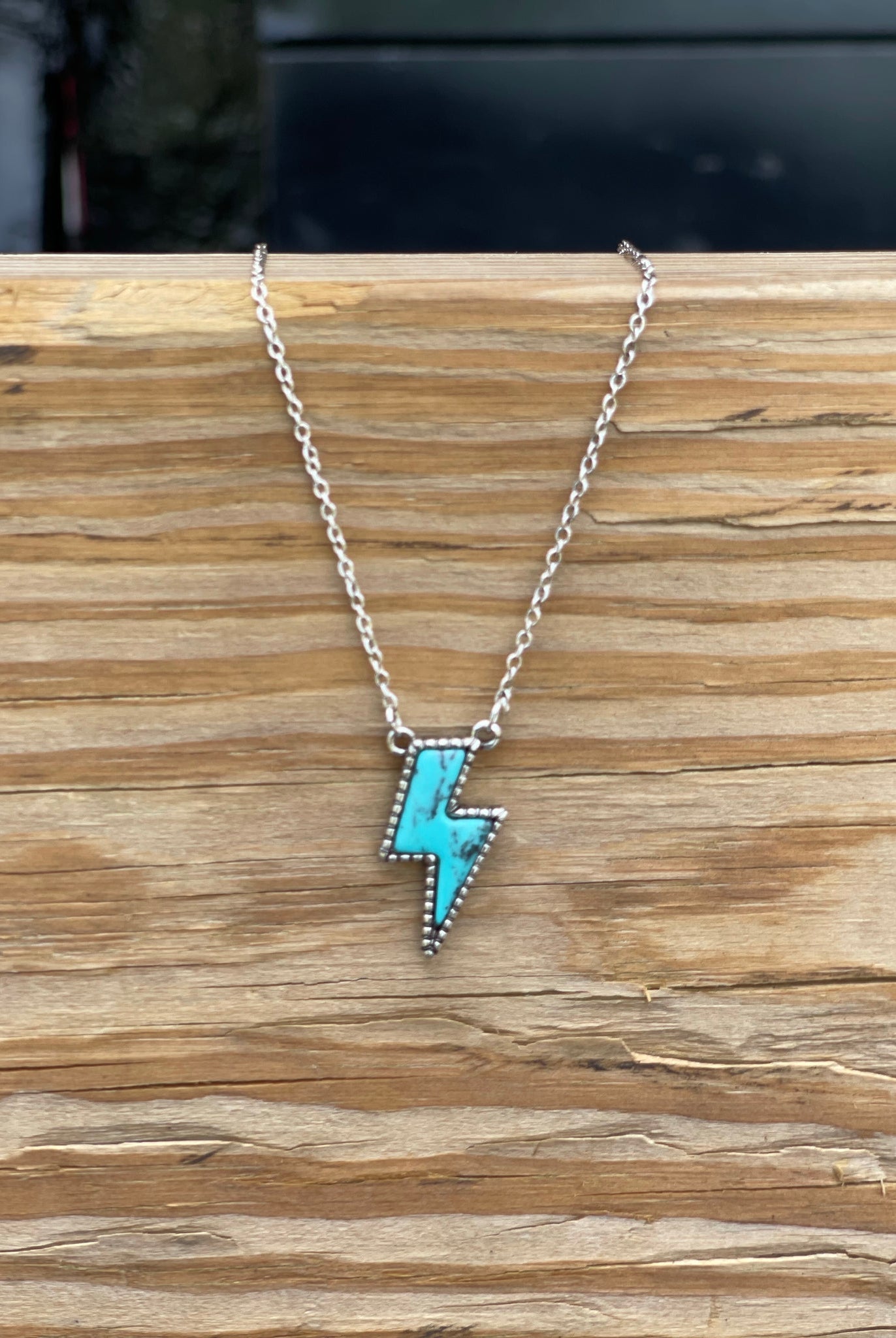 Lightning Bolt Turquoise Necklace - Uptown Boutique Ramona