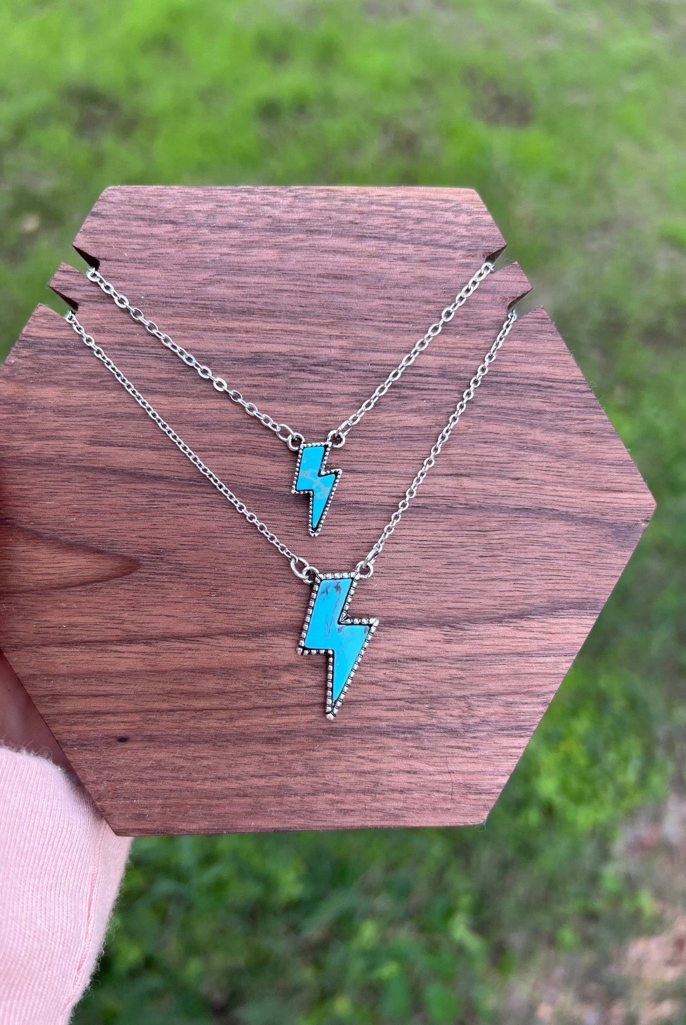 Lightning Bolt Turquoise Necklace - Uptown Boutique Ramona
