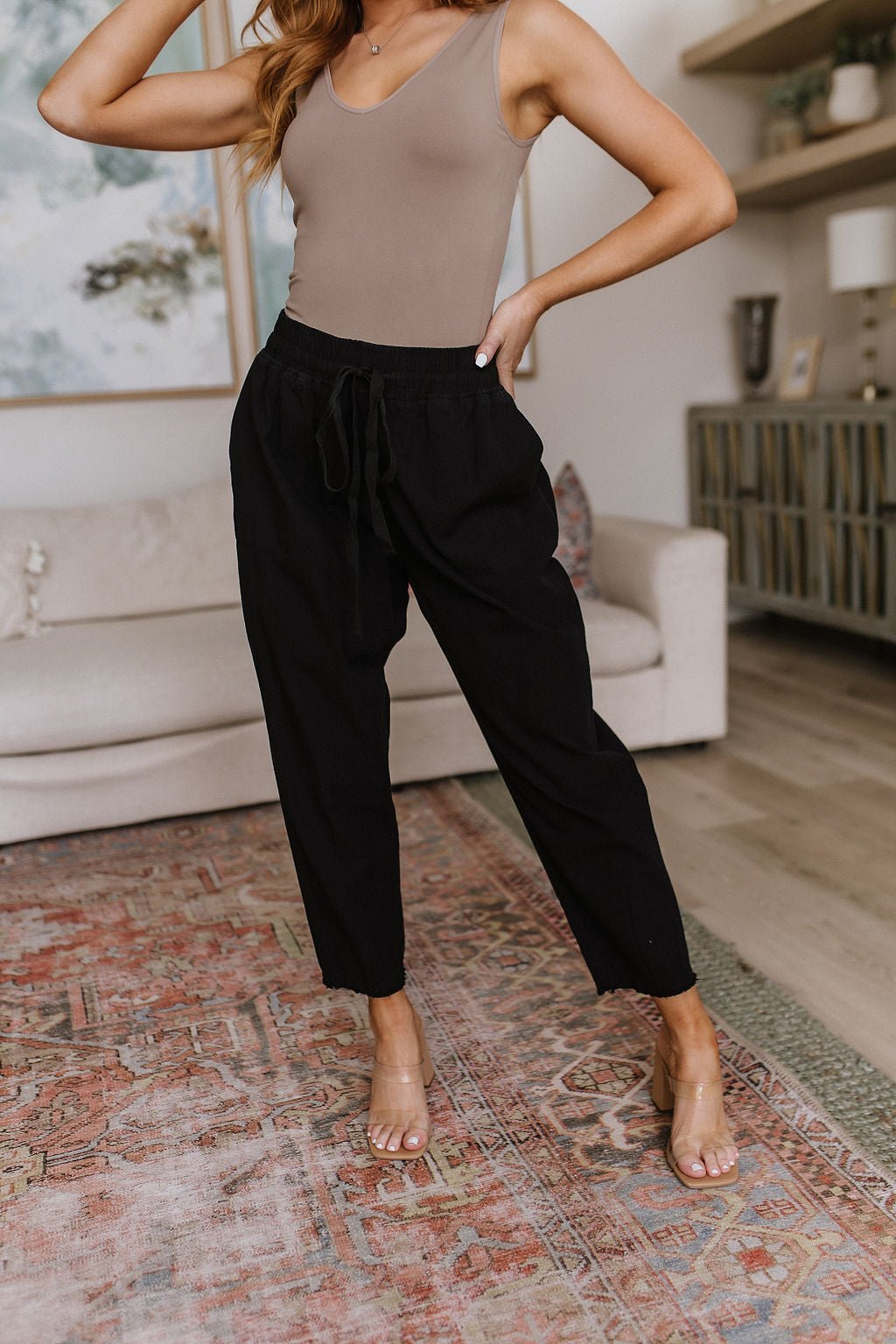 Love Me Dearly High Waisted Pants in Black (Online Exclusive) - Uptown Boutique Ramona