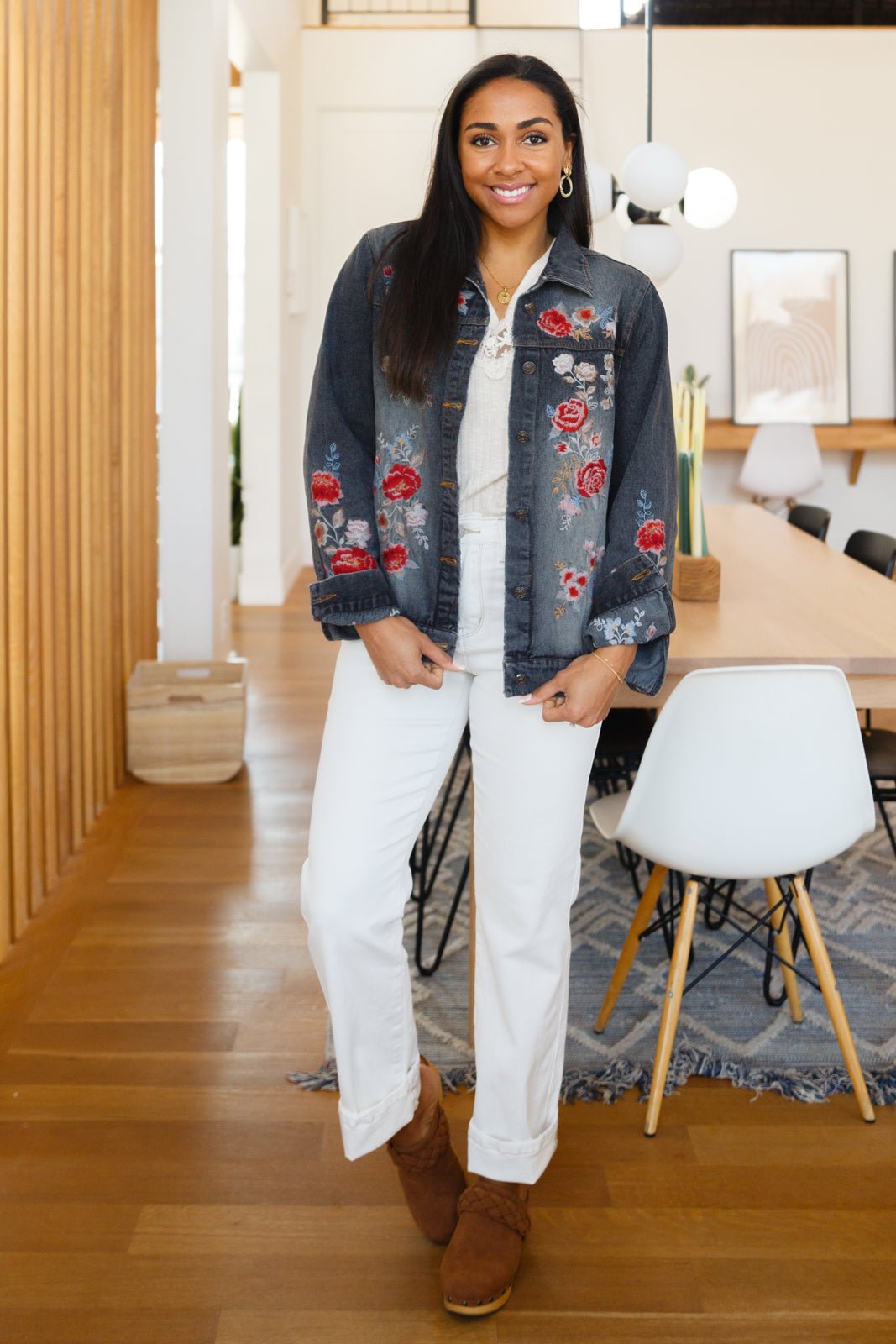 Lovely Visions Flower Embroidered Jacket (Online Exclusive) - Uptown Boutique Ramona
