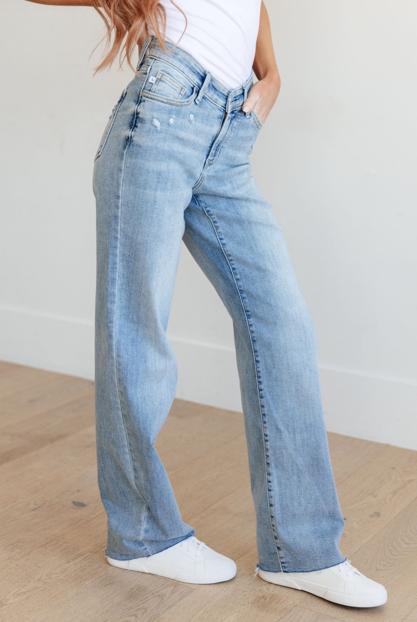 Mildred High Rise V Front Waistband Straight Jeans (Online Exclusive) - Uptown Boutique Ramona