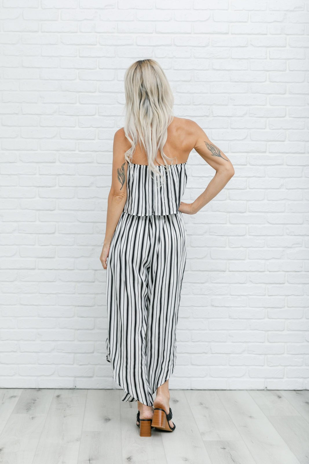 Modern Stripes Sleeveless Jumpsuit (Online Exclusive) - Uptown Boutique Ramona