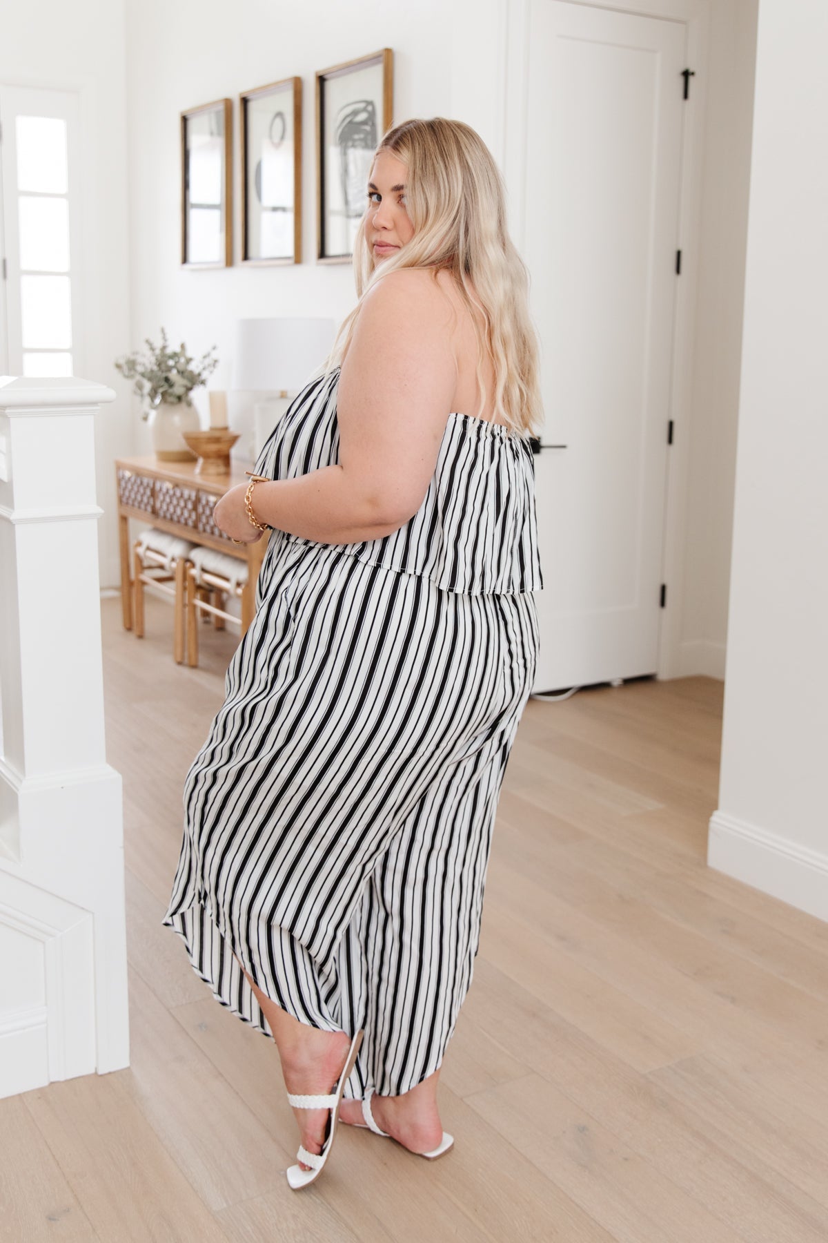 Modern Stripes Sleeveless Jumpsuit (Online Exclusive) - Uptown Boutique Ramona