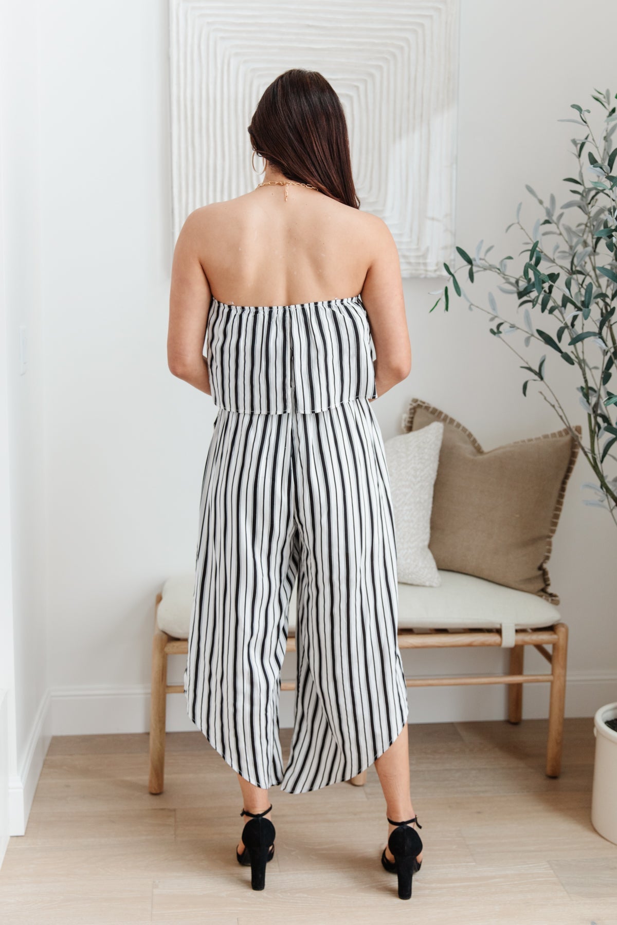 Modern Stripes Sleeveless Jumpsuit (Online Exclusive) - Uptown Boutique Ramona