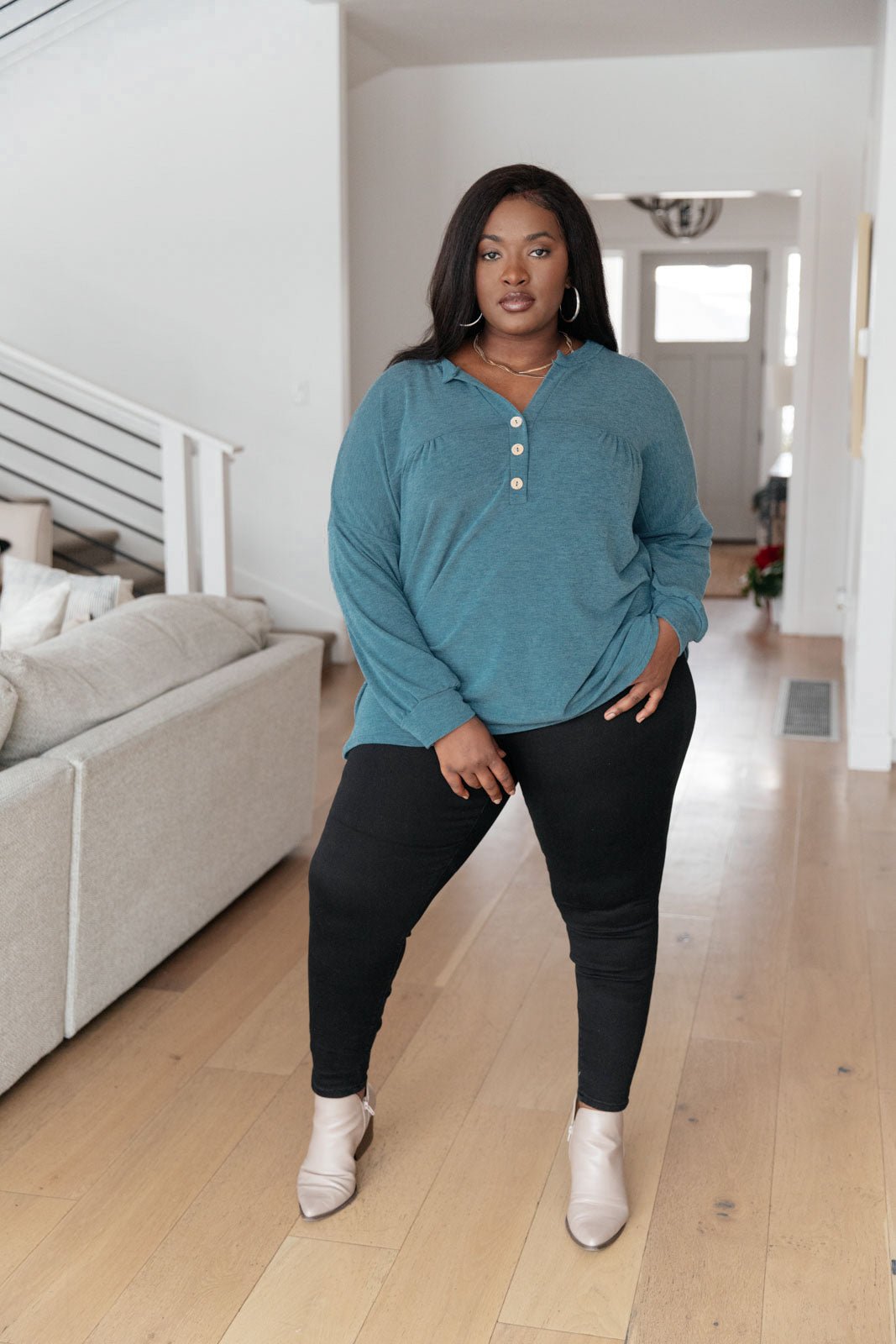 Moon Bay Top In Blue (Online Exclusive) - Uptown Boutique Ramona