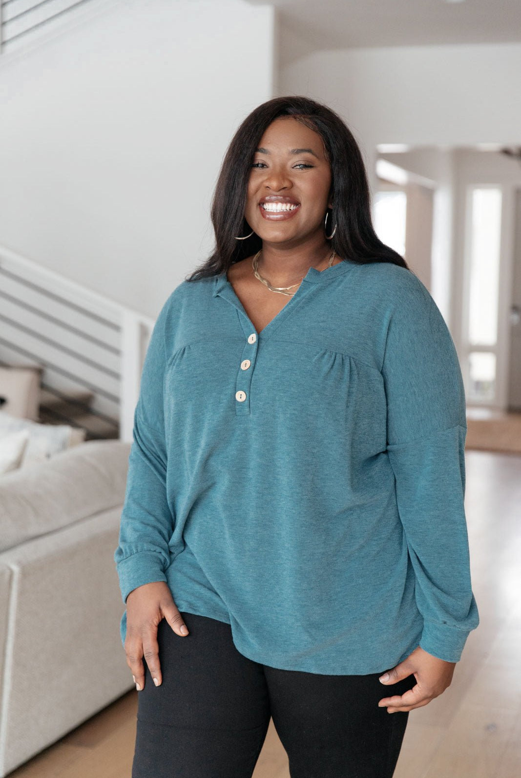 Moon Bay Top In Blue (Online Exclusive) - Uptown Boutique Ramona