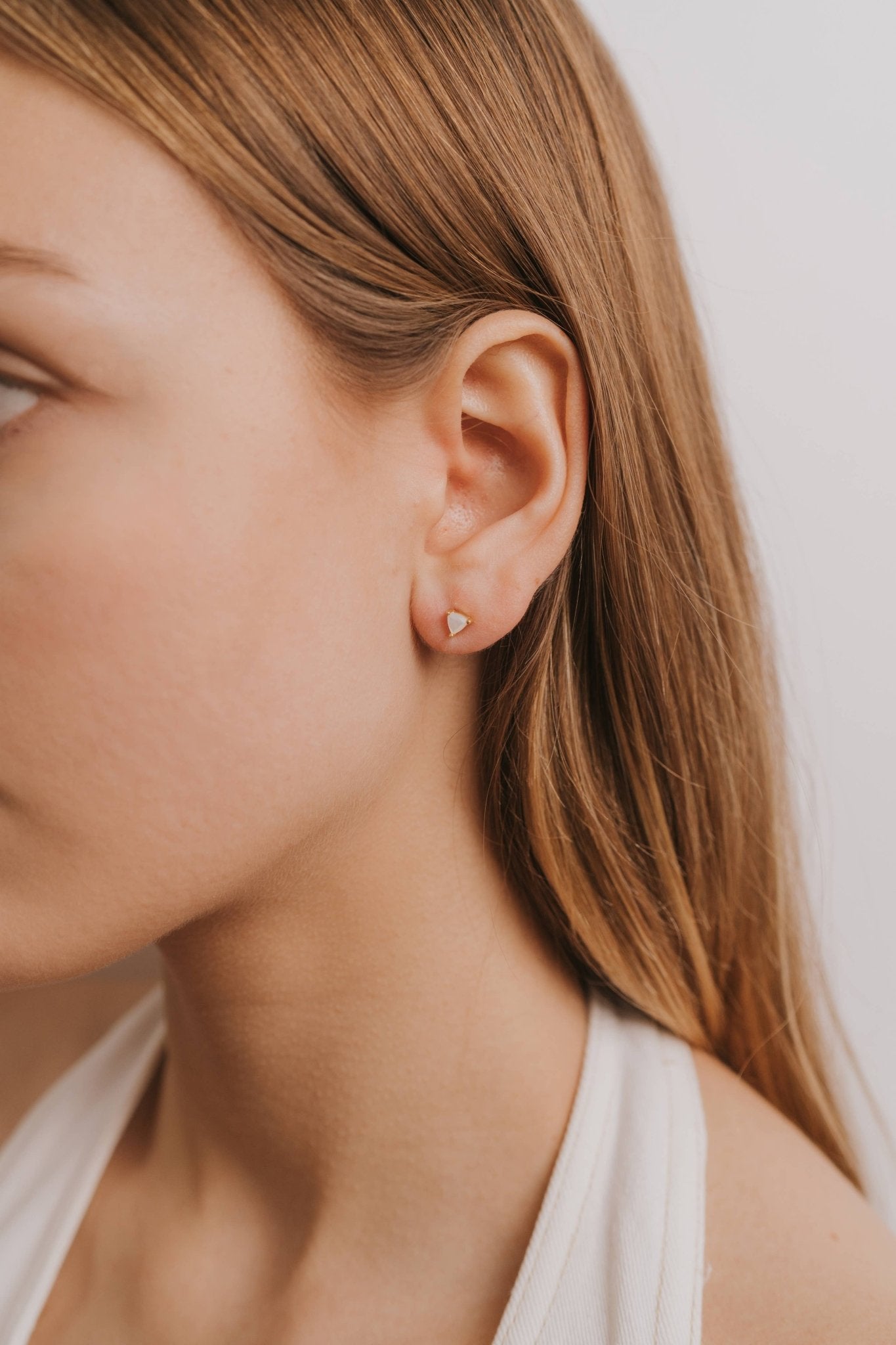 Mother of Pearl Mini Energy Gem Earring - Uptown Boutique Ramona