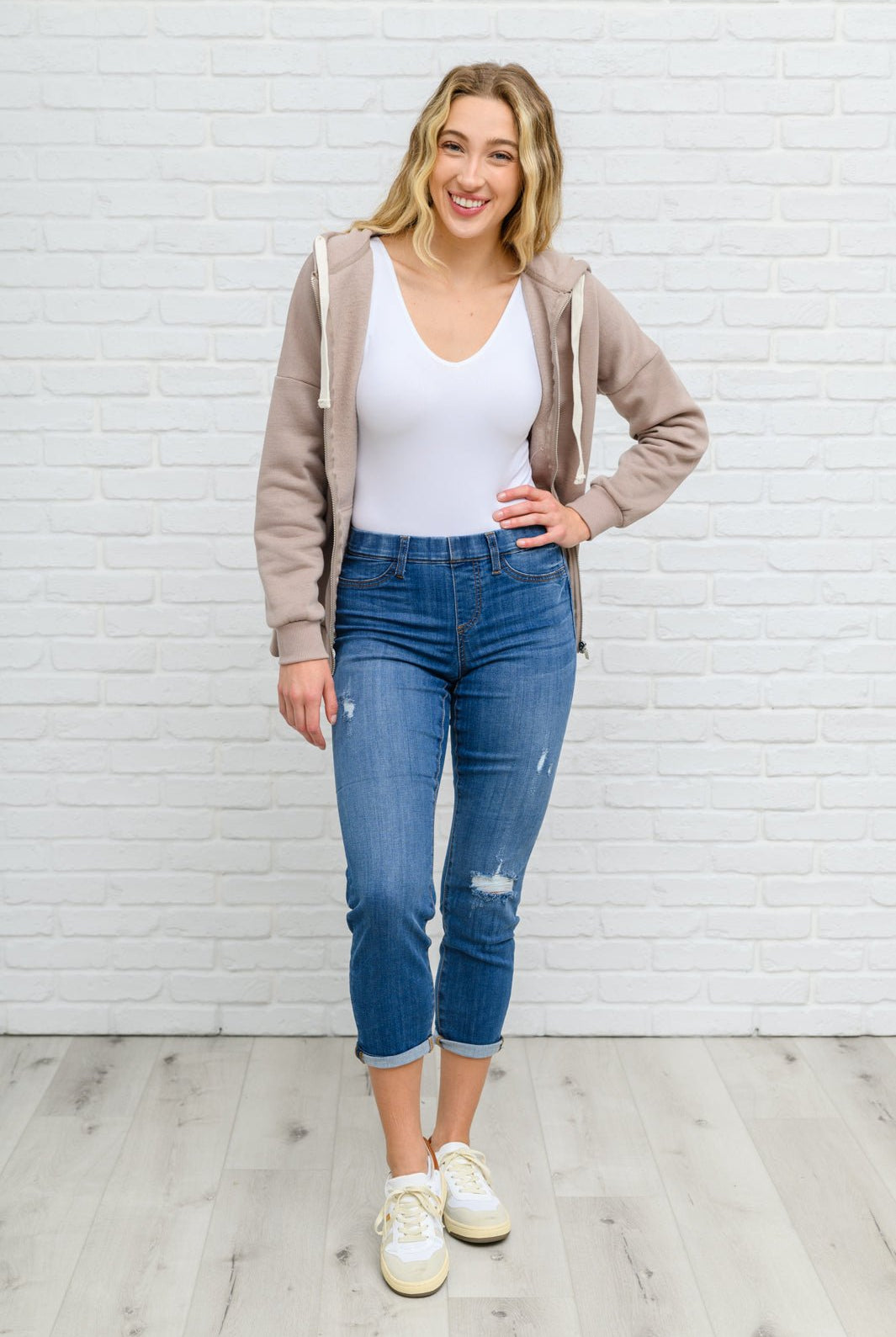 Nikki Mid - Rise Destroyed Boyfriend Jeggings (Online Exclusive) - Uptown Boutique Ramona