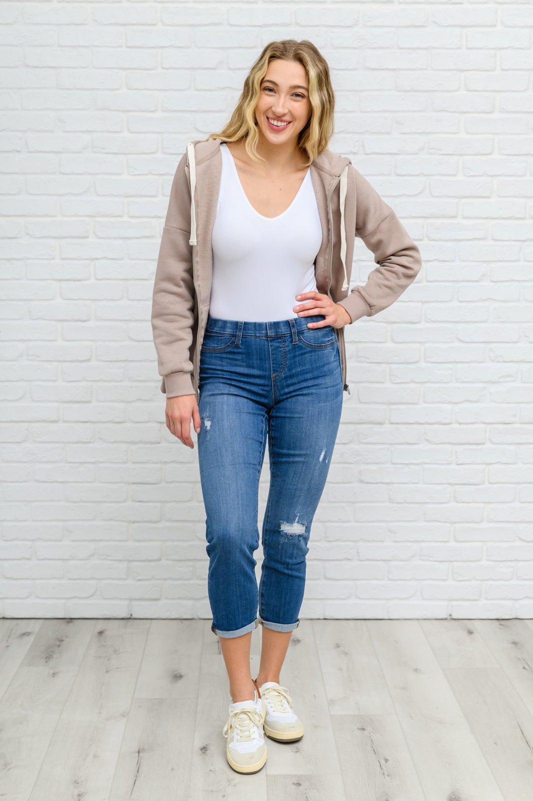 Nikki Mid - Rise Destroyed Boyfriend Jeggings (Online Exclusive) - Uptown Boutique Ramona