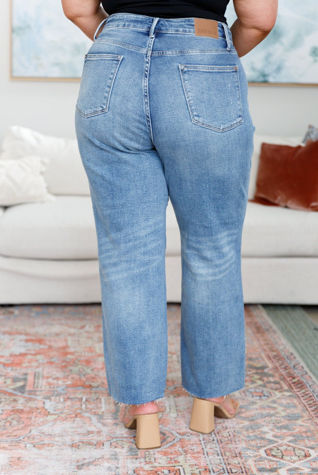 Nora High Rise Rigid Magic Destroy Slim Straight Jeans (Online Exclusive) - Uptown Boutique Ramona