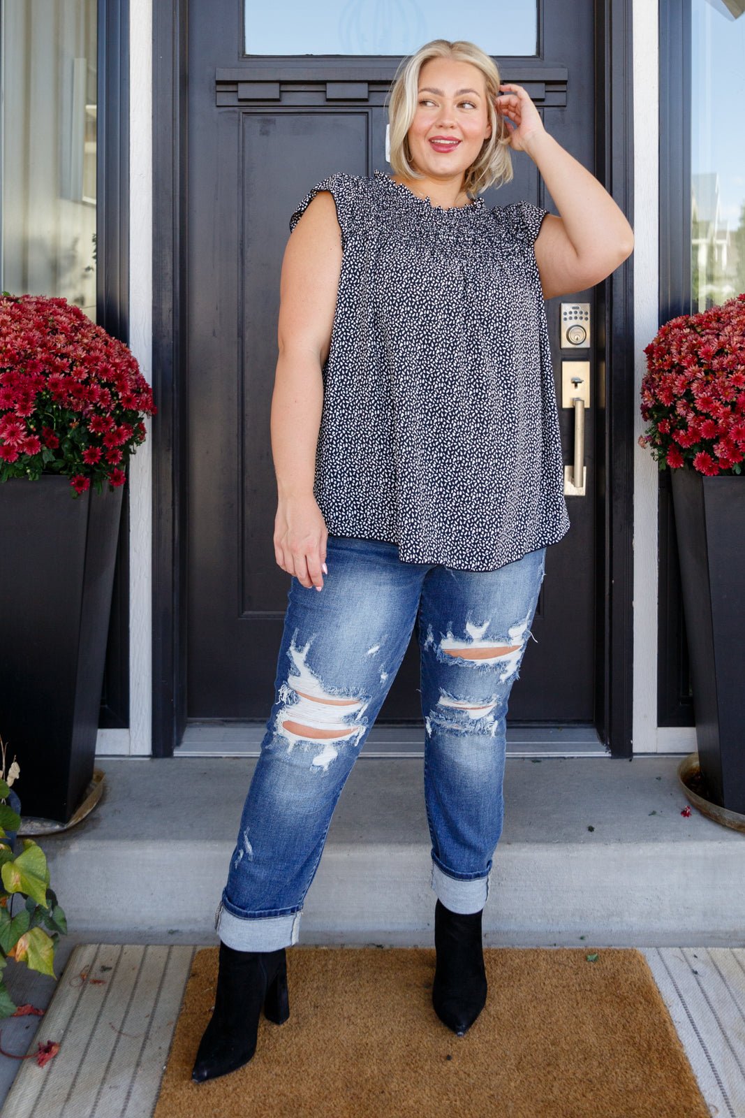 Not So Conventional Cap Sleeve Top (Online Exclusive) - Uptown Boutique Ramona