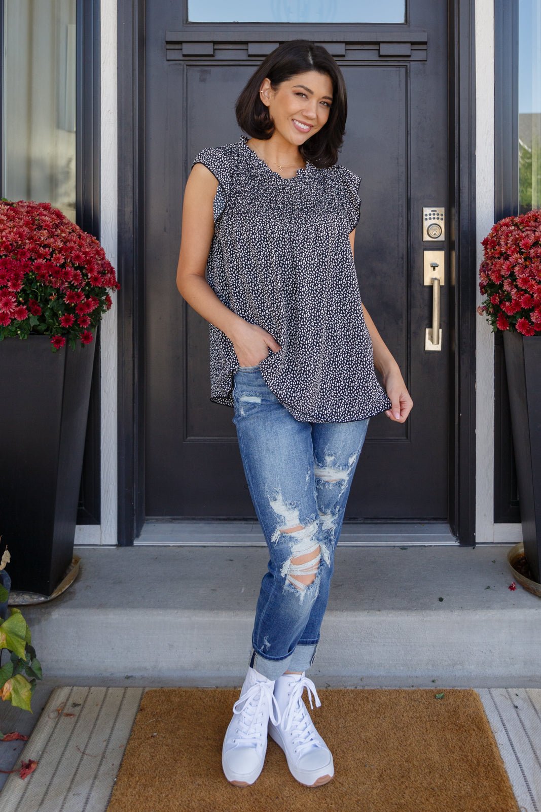 Not So Conventional Cap Sleeve Top (Online Exclusive) - Uptown Boutique Ramona