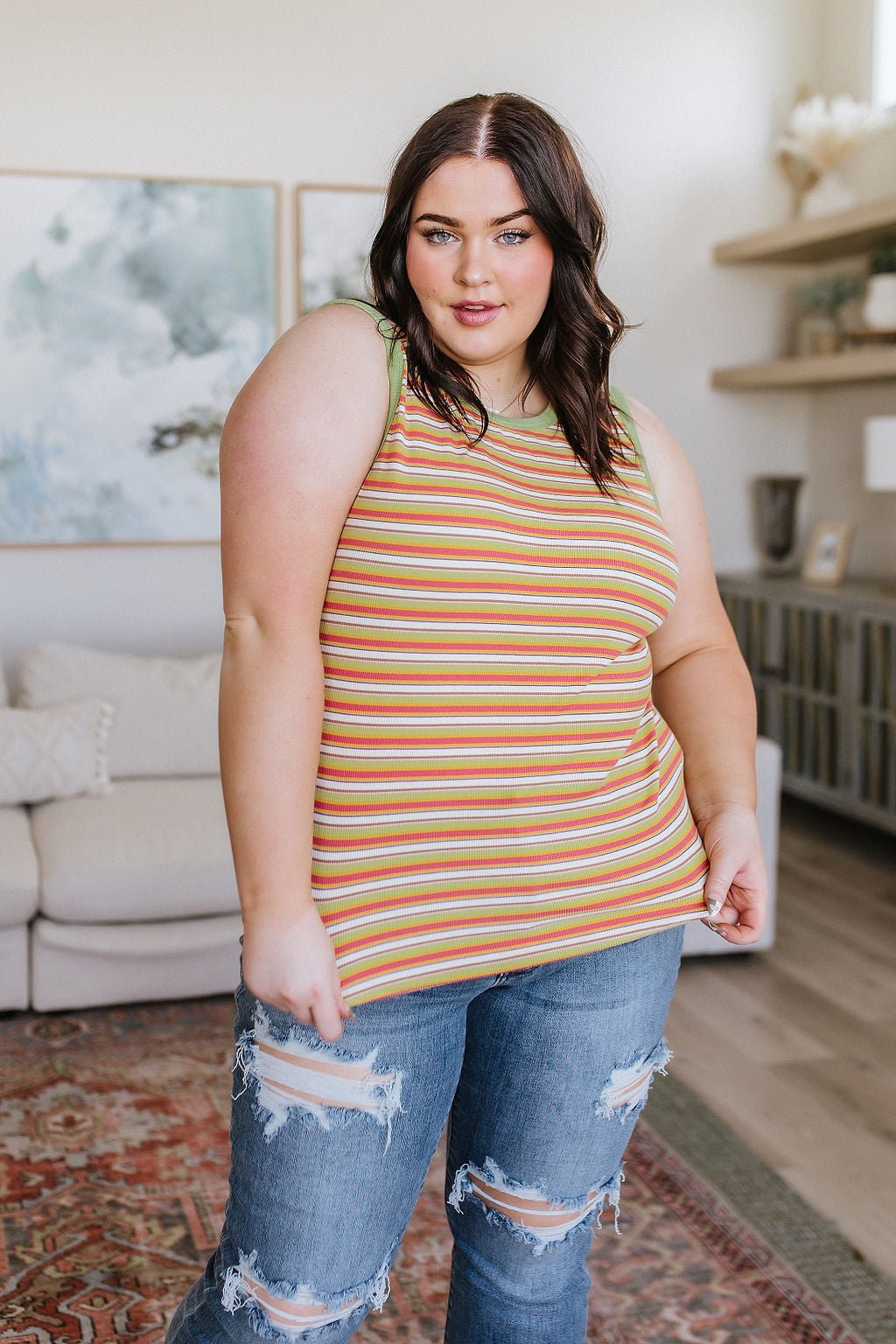 Now and Forever Striped Tank (Online Exclusive) - Uptown Boutique Ramona