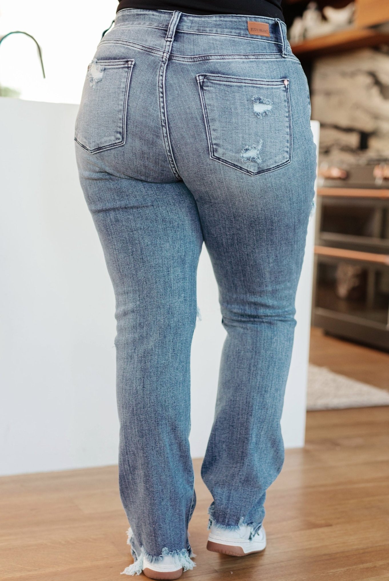 O'Hara Destroyed Straight Jeans - Uptown Boutique Ramona