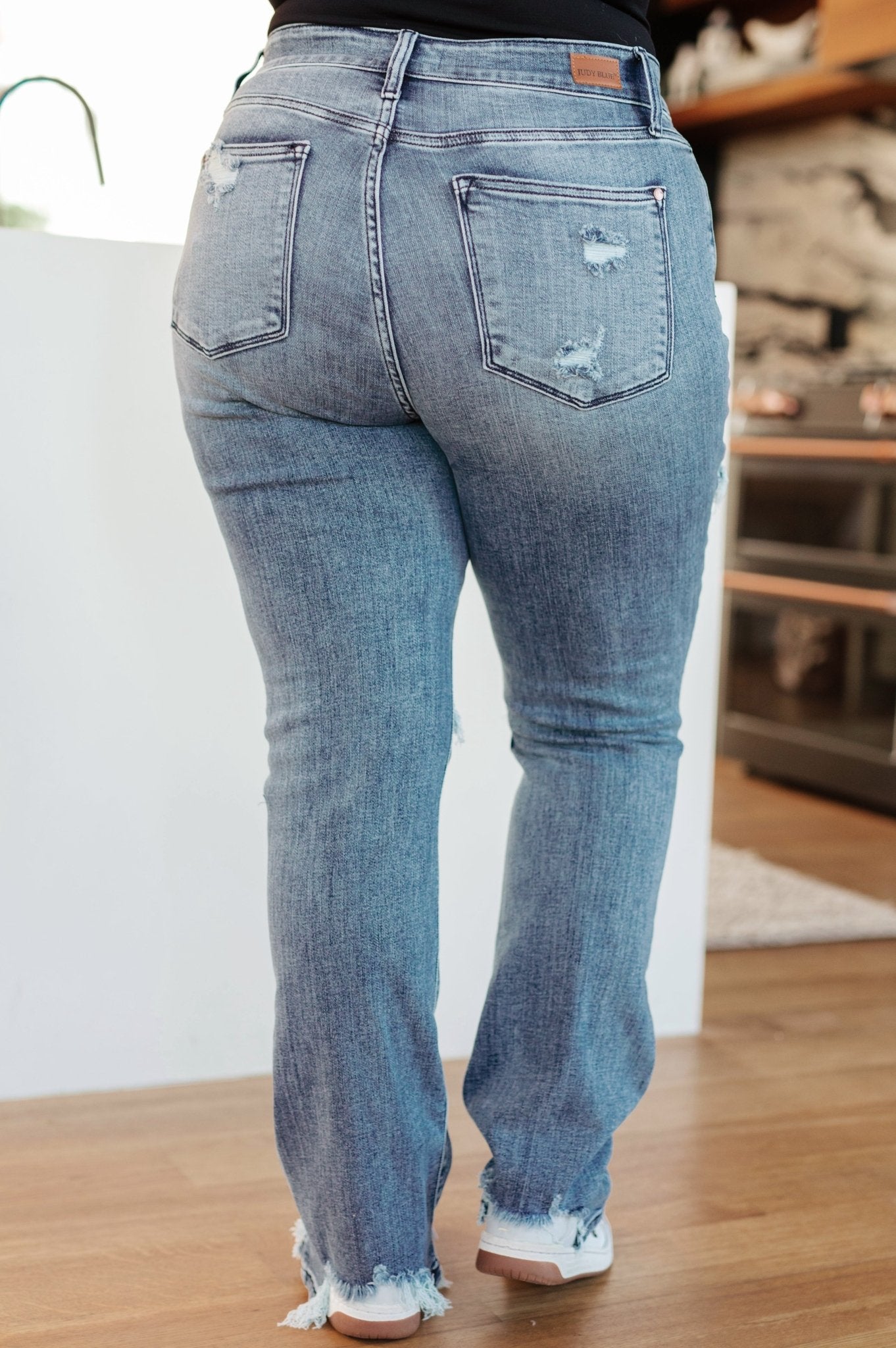 O'Hara Destroyed Straight Jeans - Uptown Boutique Ramona