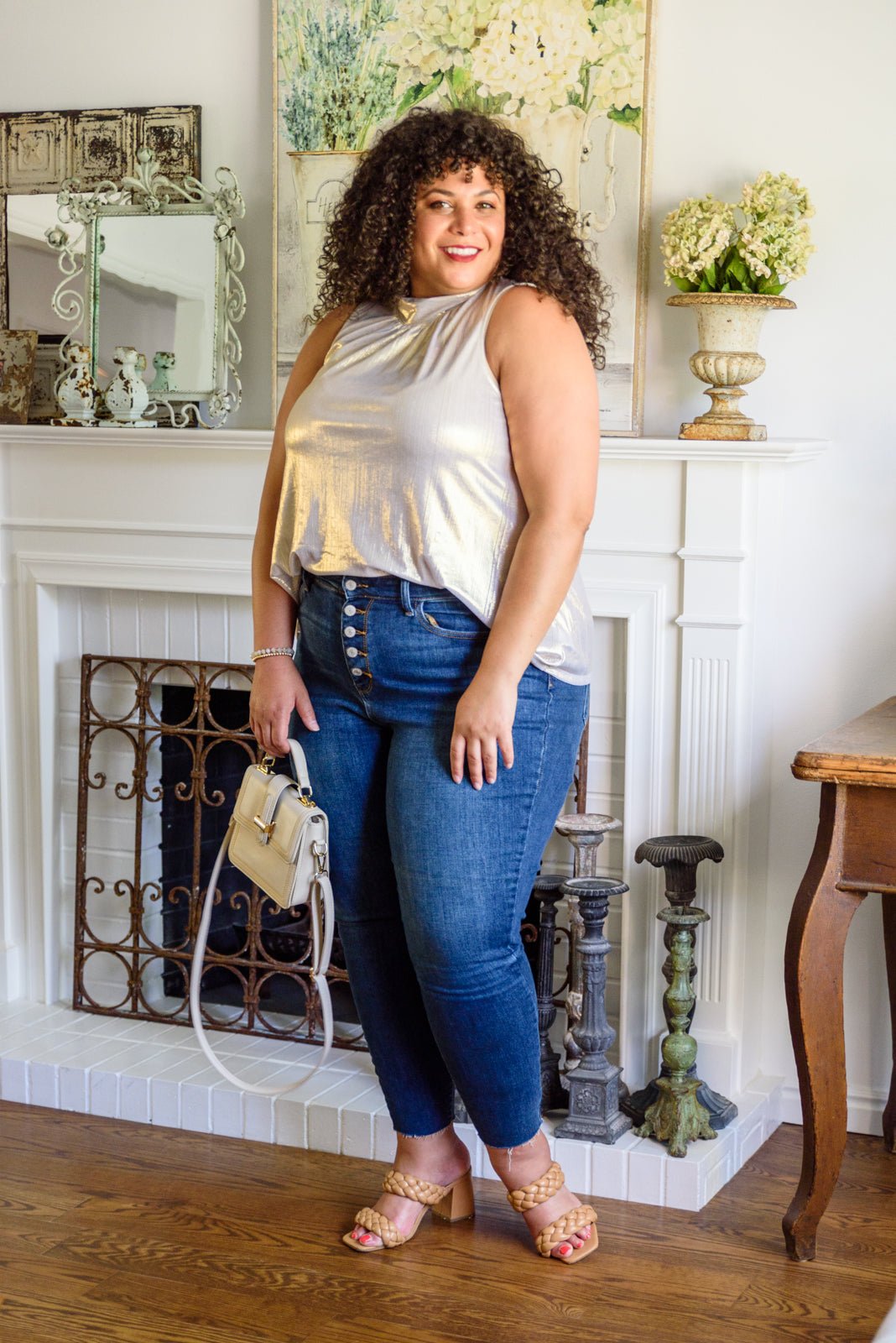 Photo Opt Sleeveless Blouse (Online Exclusive) - Uptown Boutique Ramona