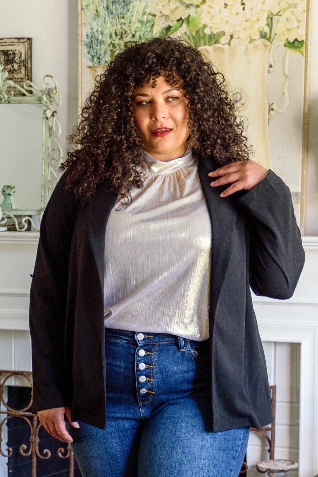 Photo Opt Sleeveless Blouse (Online Exclusive) - Uptown Boutique Ramona