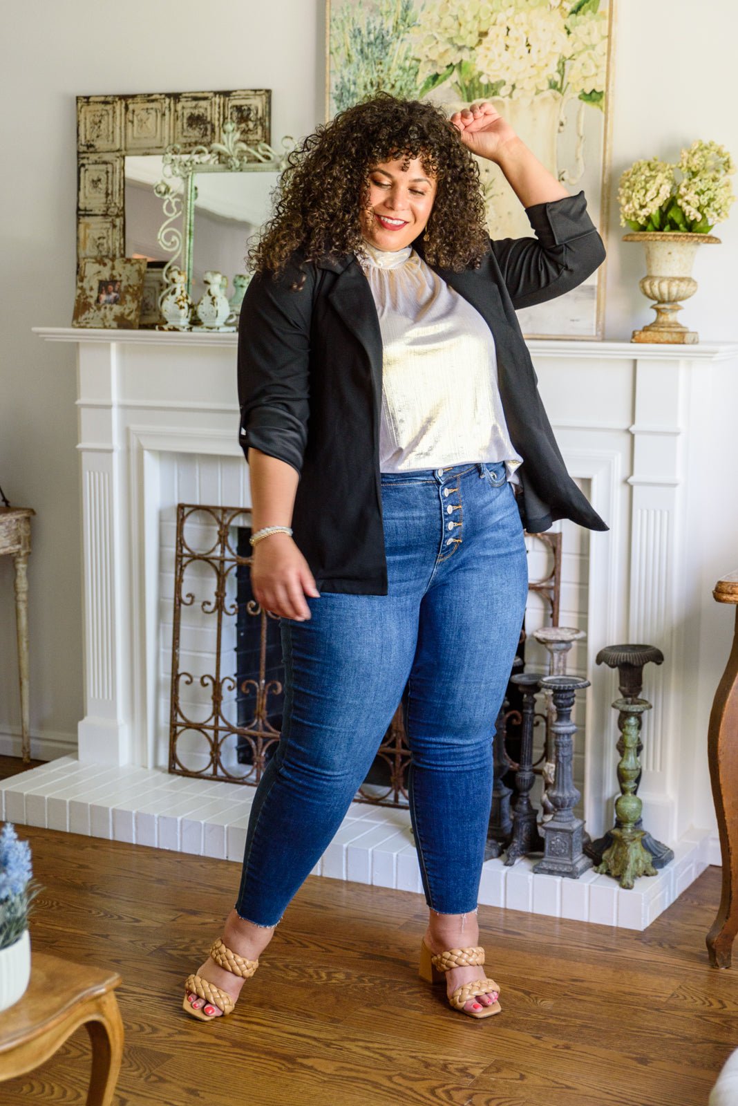 Photo Opt Sleeveless Blouse (Online Exclusive) - Uptown Boutique Ramona