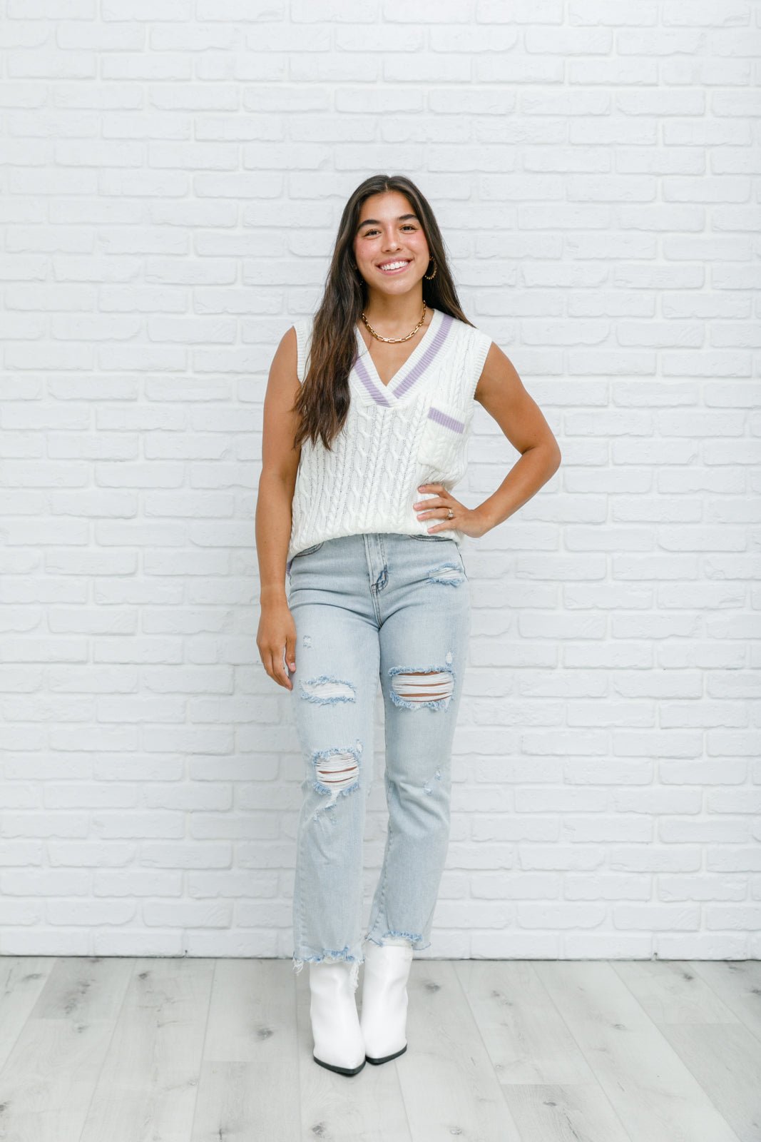 Power Girl Sweater Vest (Online Exclusive) - Uptown Boutique Ramona