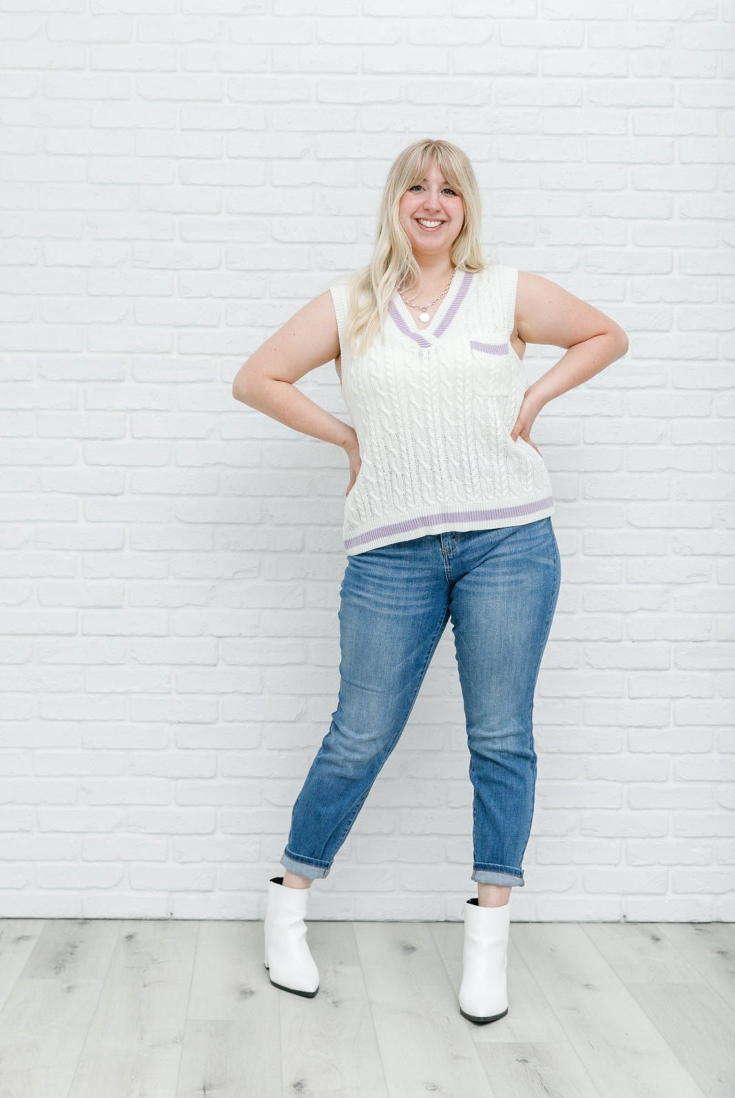 Power Girl Sweater Vest (Online Exclusive) - Uptown Boutique Ramona