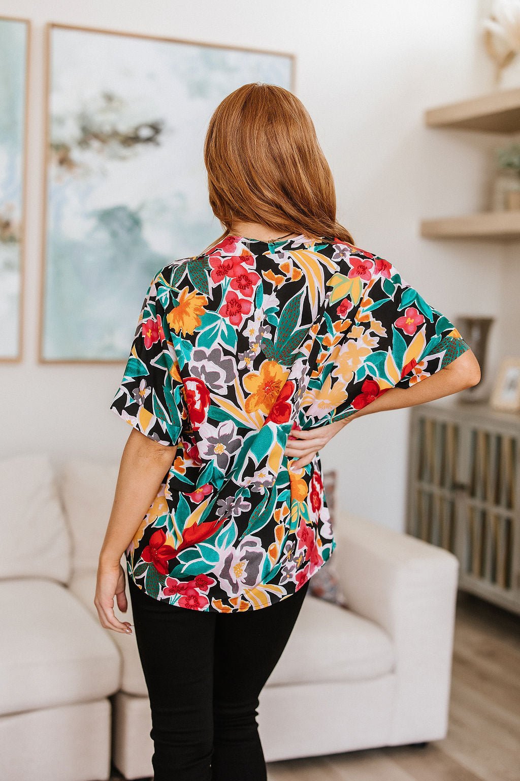 Pretty in Paradise Floral Blouse (Online Exclusive) - Uptown Boutique Ramona