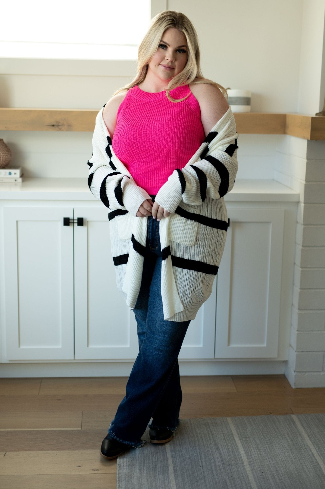 Previous Engagement Halter Neck Sweater Tank in Pink (Online Exclusive) - Uptown Boutique Ramona