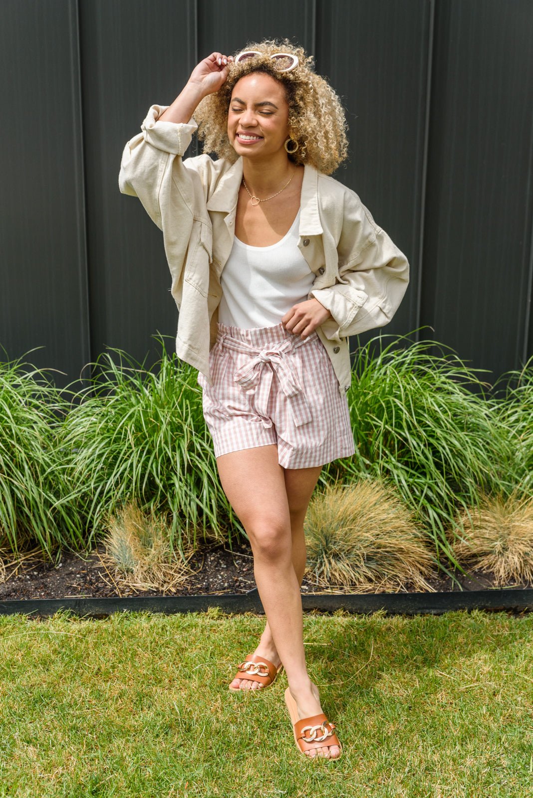 Prim & Pretty Gingham Tie Shorts (Online Exclusive) - Uptown Boutique Ramona