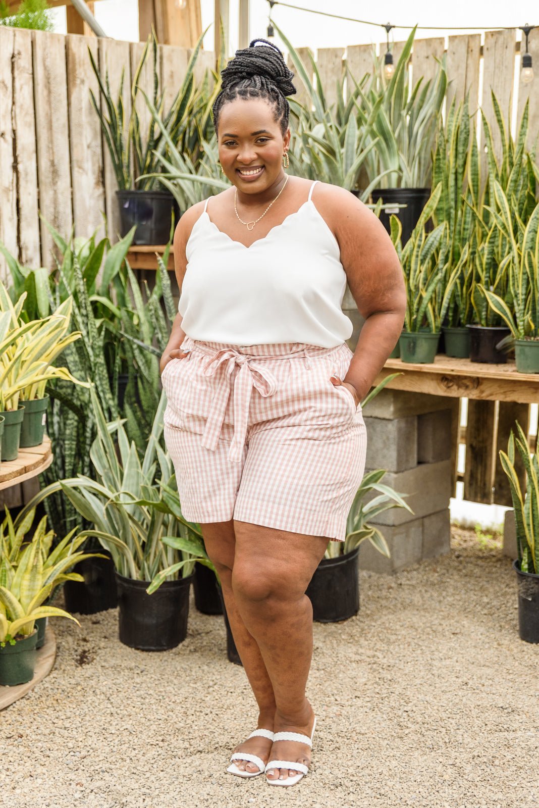 Prim & Pretty Gingham Tie Shorts (Online Exclusive) - Uptown Boutique Ramona