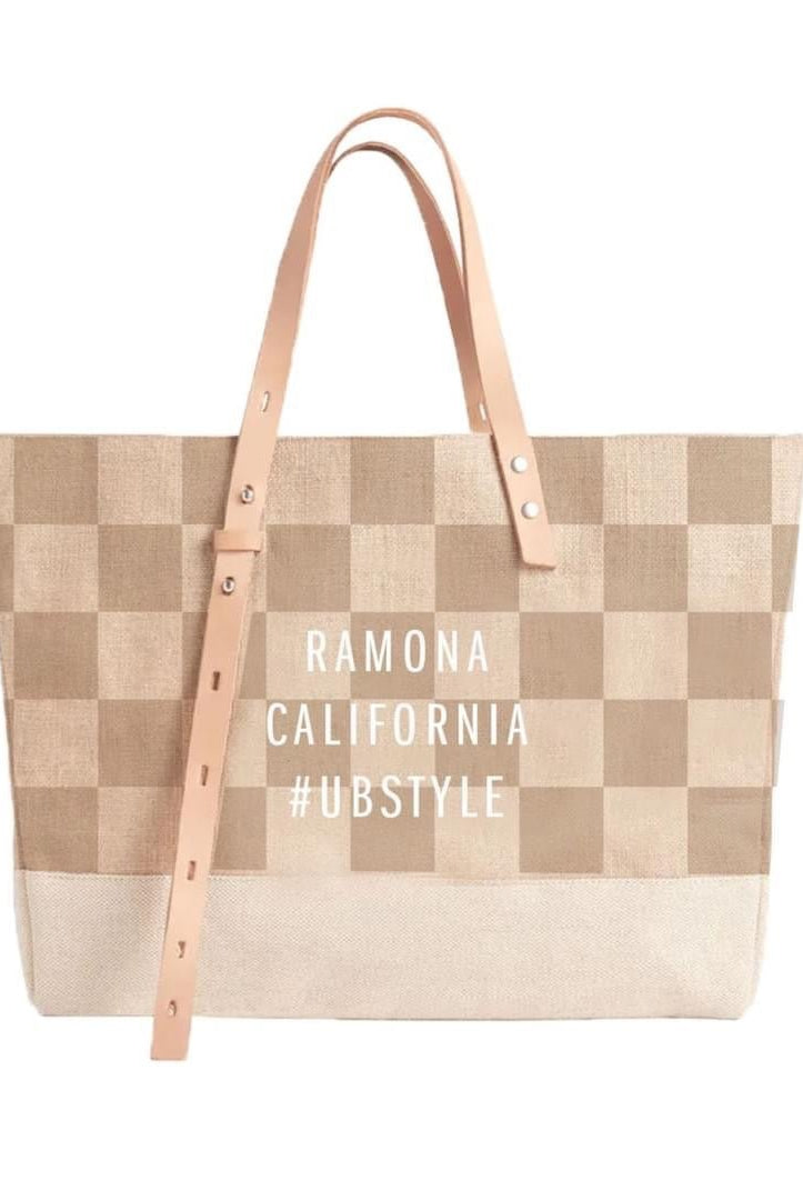 Ramona Checkered Shoulder Market Bag - Uptown Boutique Ramona