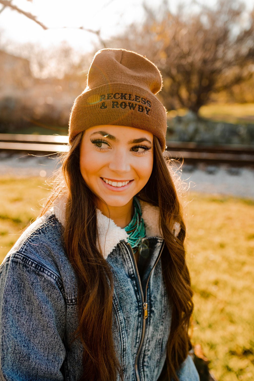 Reckless & Rowdy Knit Embroidered Beanie - Uptown Boutique Ramona