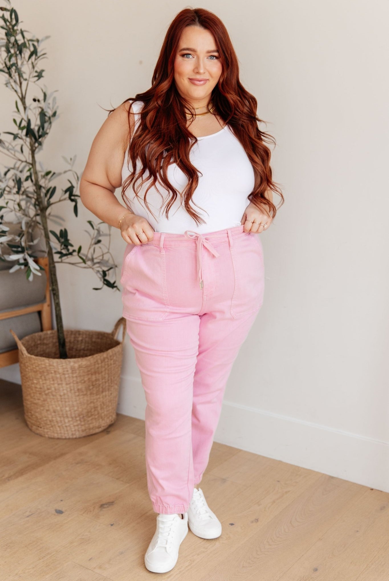 Regina High Rise Garment Dyed Denim Jogger (Online Exclusive) - Uptown Boutique Ramona