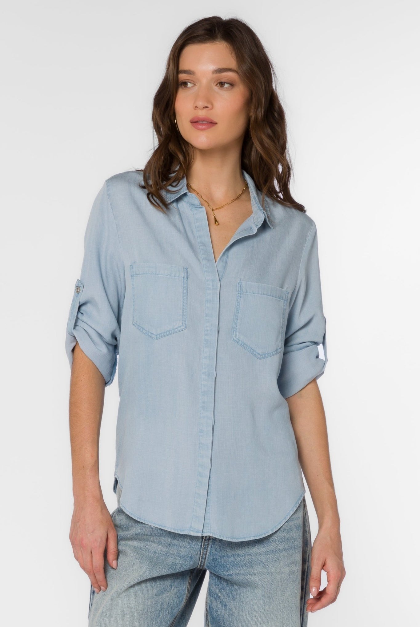 RILEY CATALINA BLUE SHIRT - Uptown Boutique Ramona