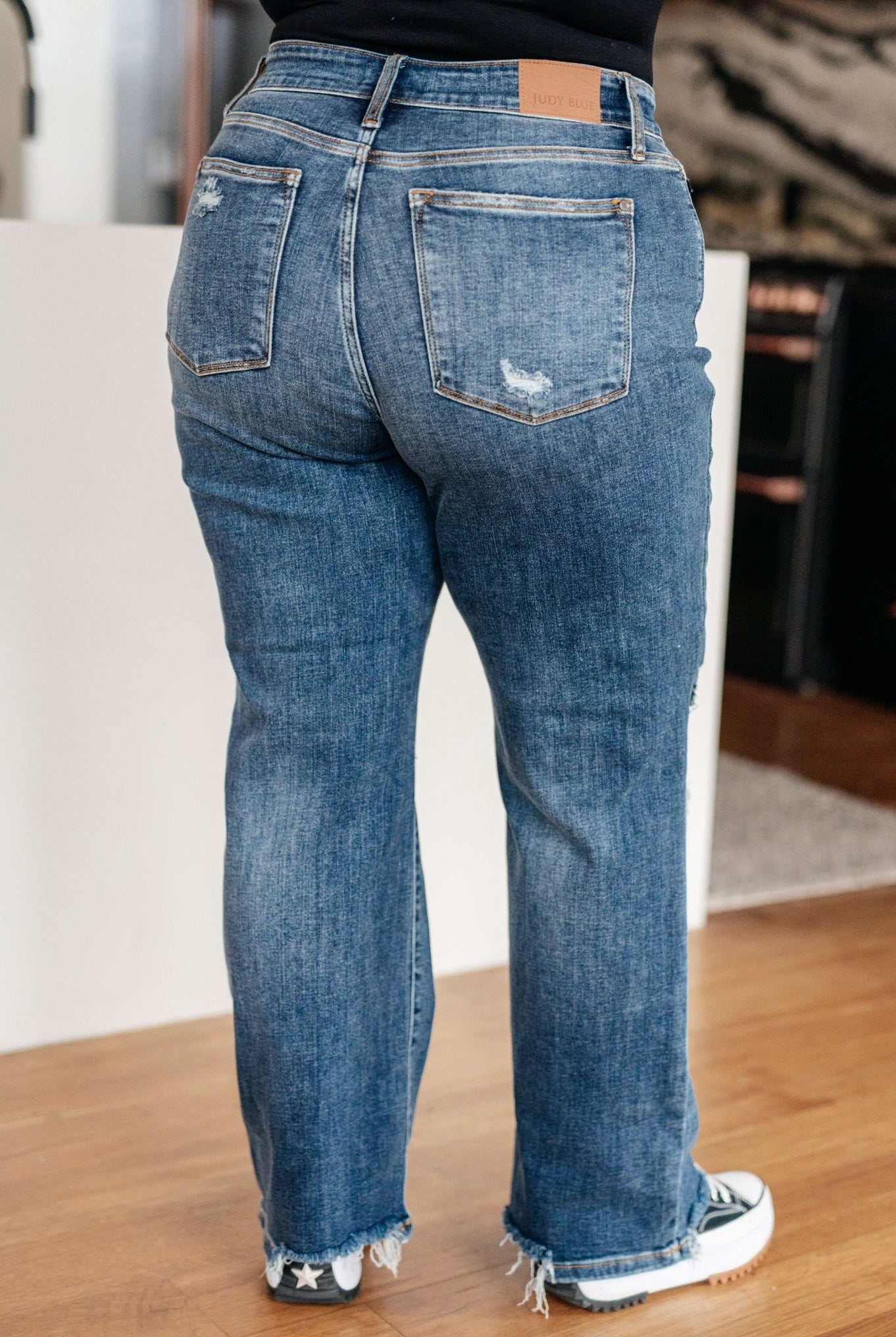 Rose High Rise 90's Straight Jeans in Dark Wash (Online Exclusive) - Uptown Boutique Ramona