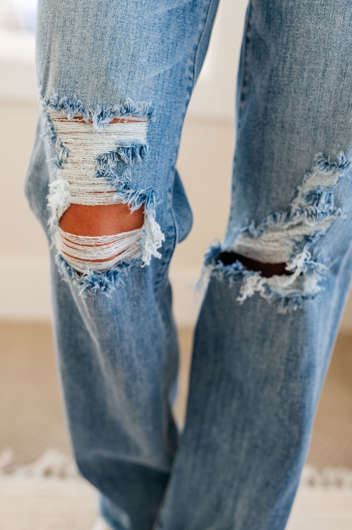 Rose High Rise 90's Straight Jeans in Light Wash (Online Exclusive) - Uptown Boutique Ramona