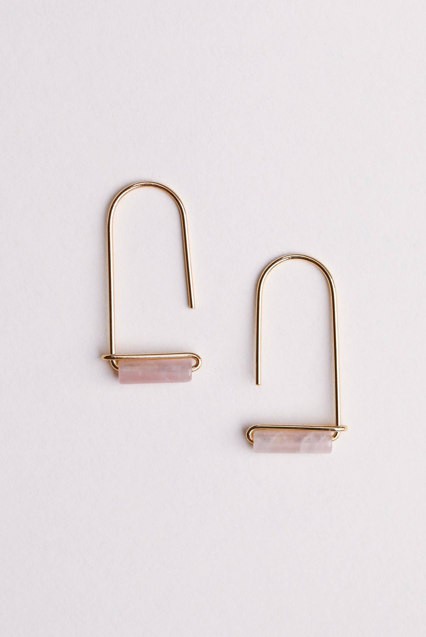 Rose Quartz Drop Earring - Uptown Boutique Ramona