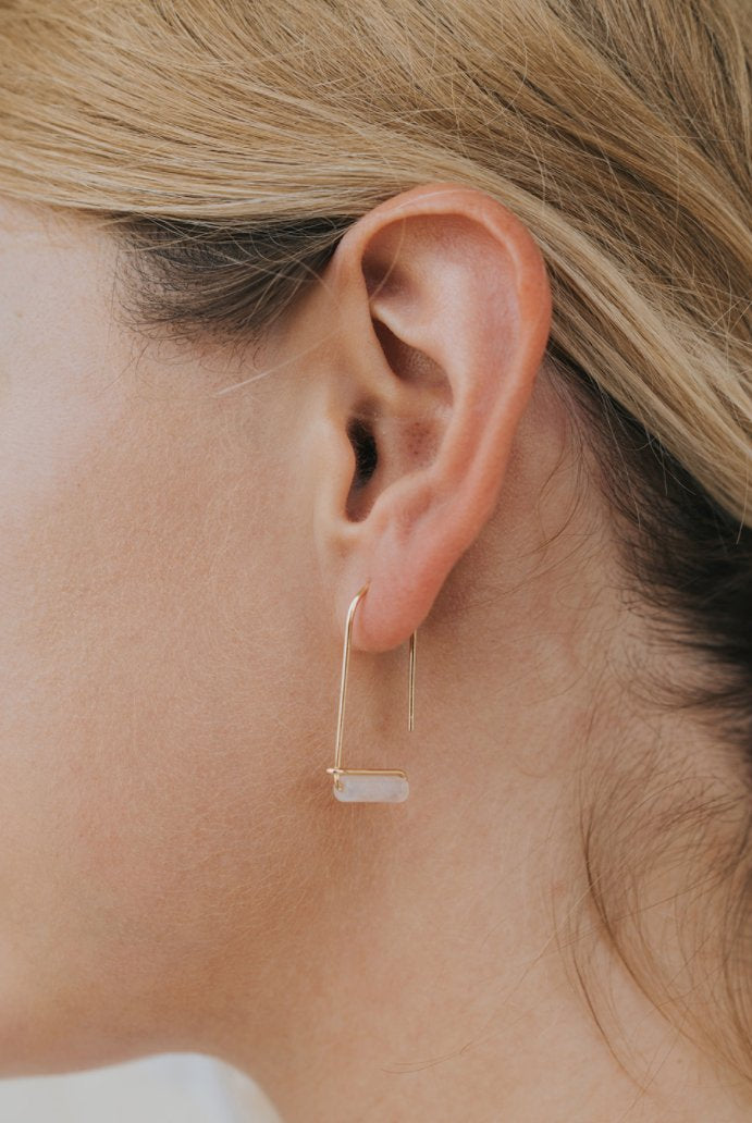 Rose Quartz Drop Earring - Uptown Boutique Ramona