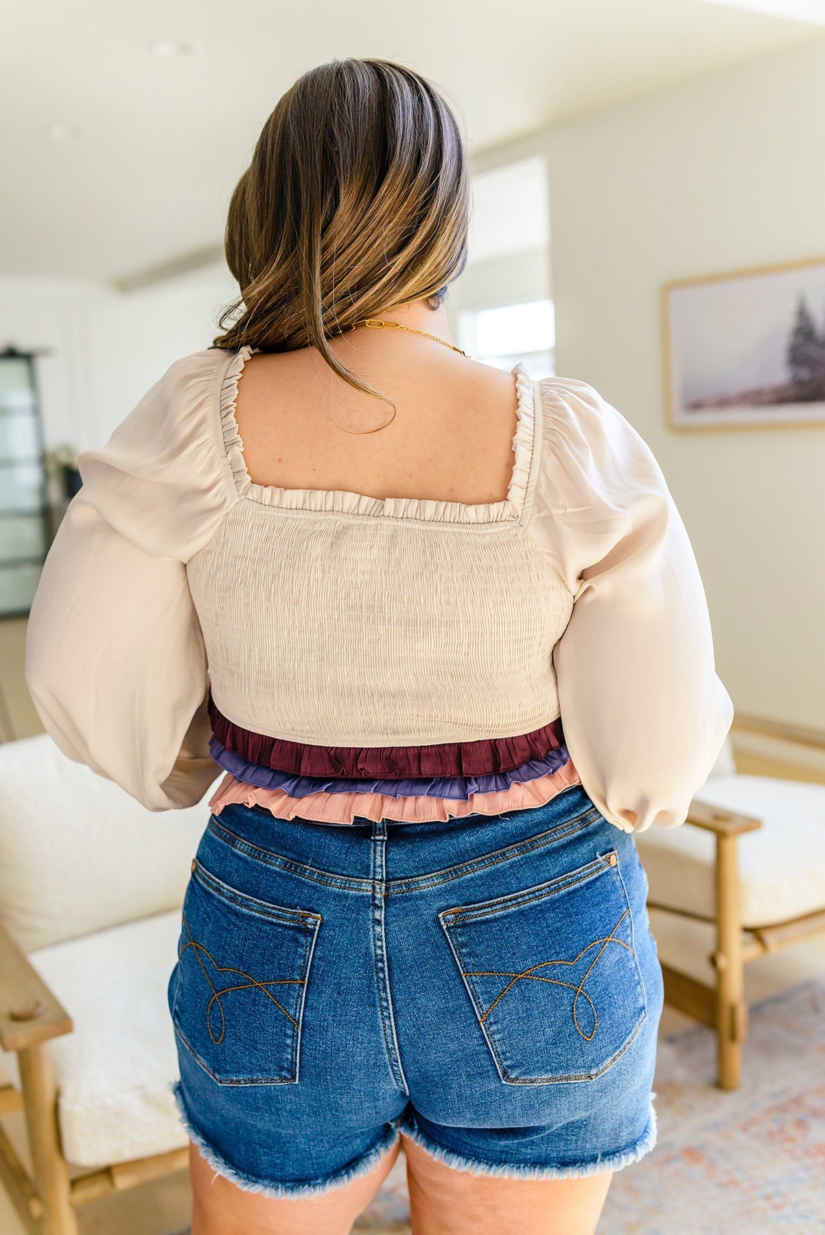 Shirley Smocked Ruffle Blouse (Online Exclusive) - Uptown Boutique Ramona